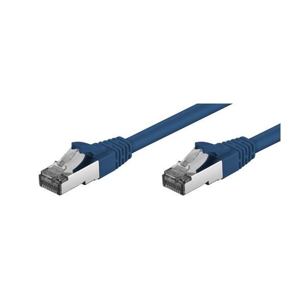 Câble réseau Ethernet (RJ45) bleu catégorie 6A S/FTP