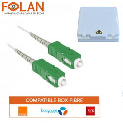 Pack rallonge fibre optique pour box fibre (Orange , Bouygues, SFR) + Câble fibre optique 25m + PTO